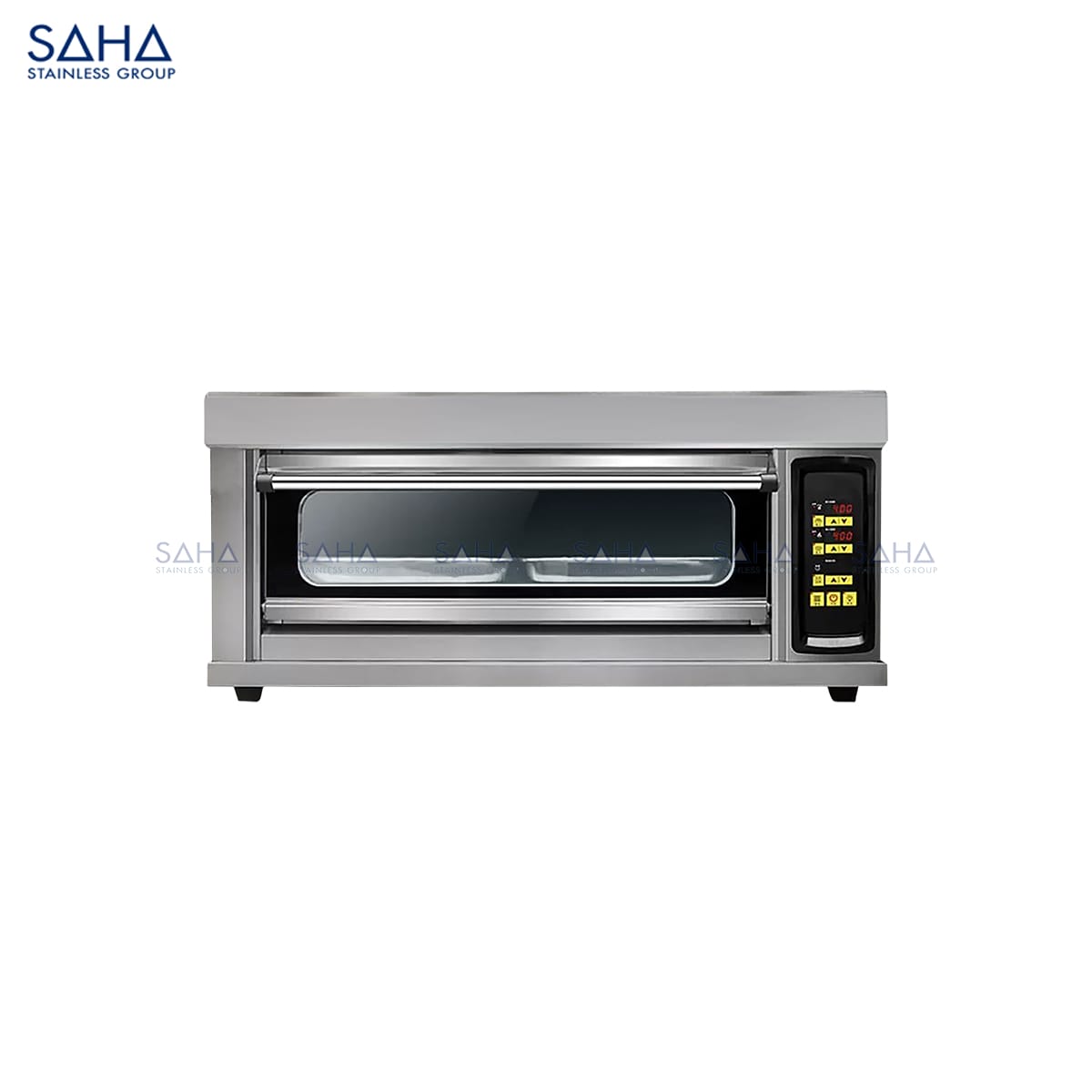 Electric-Deck-Oven-Premium-1-Tier-2-Trays-120L.jpg SAHA - Electric Premium 1 Tier 2 Trays 120L w/stone & steam – SHDOS2EPT2X