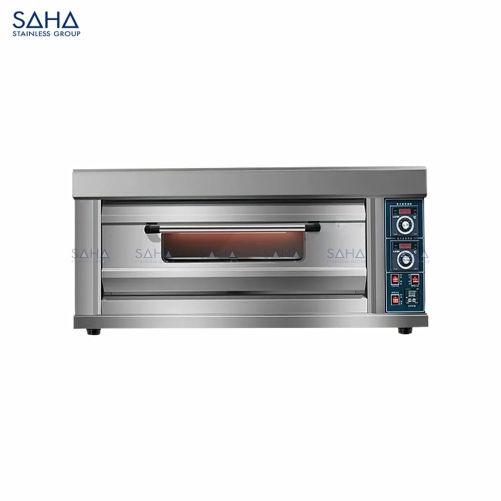 Electric-Deck-Oven-Smart-1-Tier-2-Trays-120L.jpg SAHA - Electric Smart 1 Tier 2 Trays 120L w/stone – SHDOS2EST2S