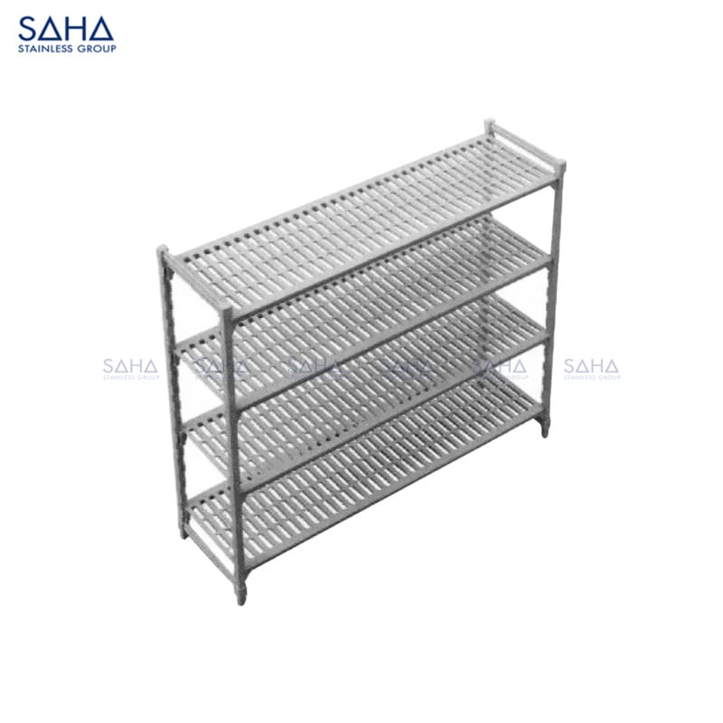 SAHA 4-Tier Adjustable Vented Plastic Shelf Size 91x53x160 CM Model SHSSS3FV9153 WEB SAHA - 4-Tier Adjustable Vented Plastic Shelf Size 182.5*53*180 CM – SHSSS3FV18253A