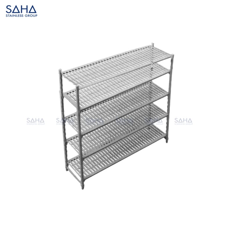 SAHA 5-Tier Adjustable Vented Plastic Shelf SAHA - 5-Tier Adjustable Vented Plastic Shelf Size 182.5*53*180 CM – SHSSS3VV18253A