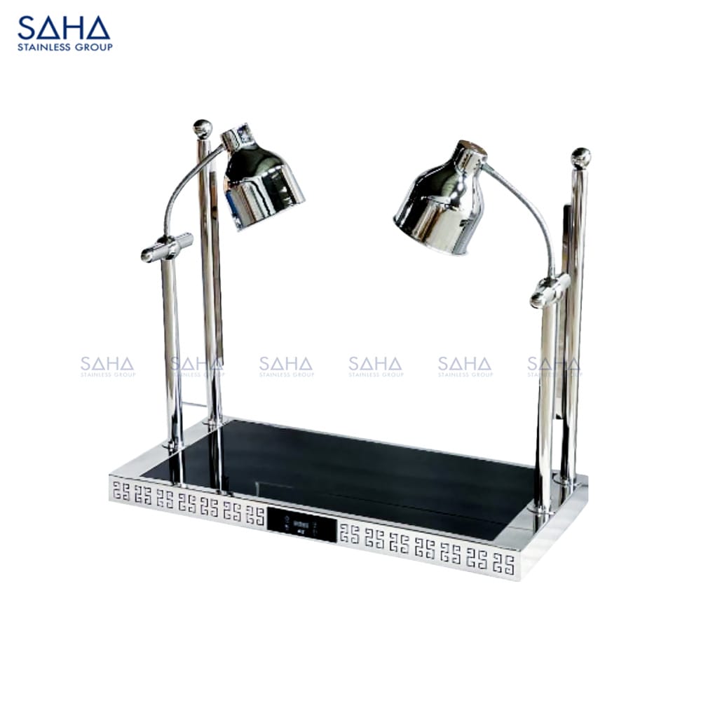 SAHA Carving Station 102 Cm with 2 Heat Lamps, Heated Base and Sneeze Guard - Chrome Model SHFHS4S2HSC Web SAHA - Carving Station 102 Cm with 2 Heat Lamps,Heated Base and Sneeze Guard - Chrome - SHFHS4S2HSC