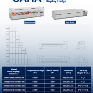 SAHA Countertop Display Fridge SAHA – Countertop Display Fridge 1.8 Meter (Glass Display) – SHRFS2CL180G