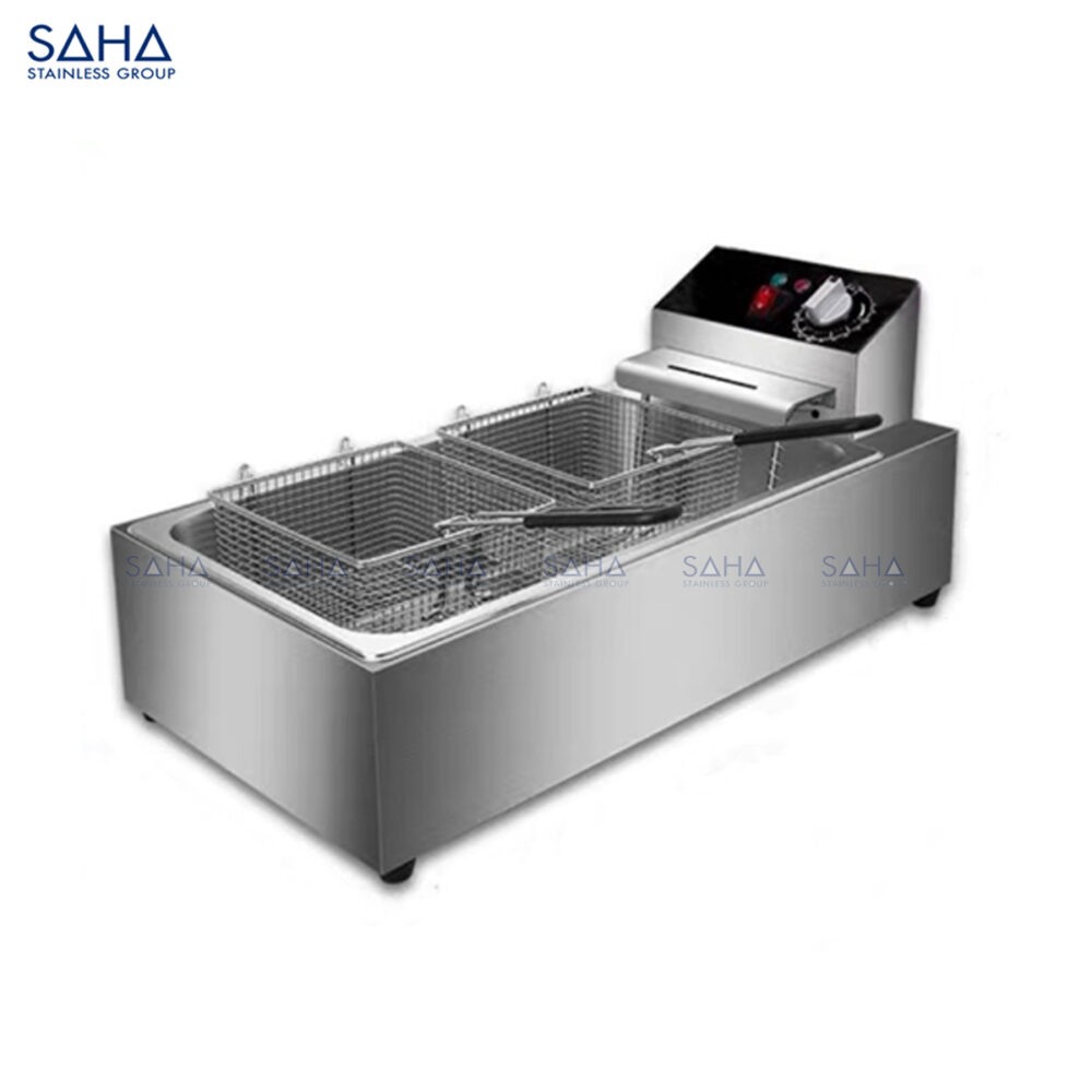 SAHA Electric Counter Top Fryer 1 Tank & 2 Baskets, 20 litres, 3.2KW Model SHDFS6CET1L20A web อุปกรณ์ทำอาหารสแตนเลส SAHA พร้อมเตาอบ UNOX และ Rational สำหรับครัวมืออาชีพ
