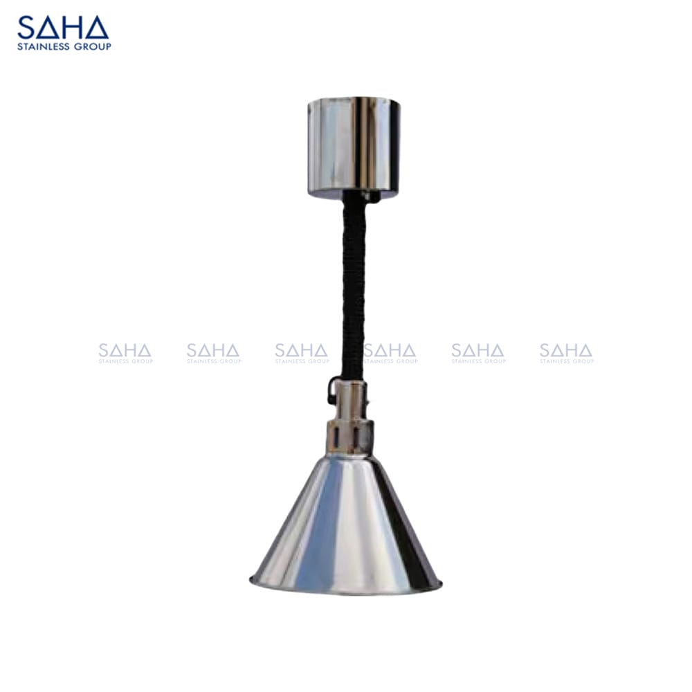 SAHA Food Heat Lamp - Bright Stainless - Type A Model SHFHS3D27S Web SAHA - Food Heat Lamp - Bright Stainless - Type A - SHFHS3D27S