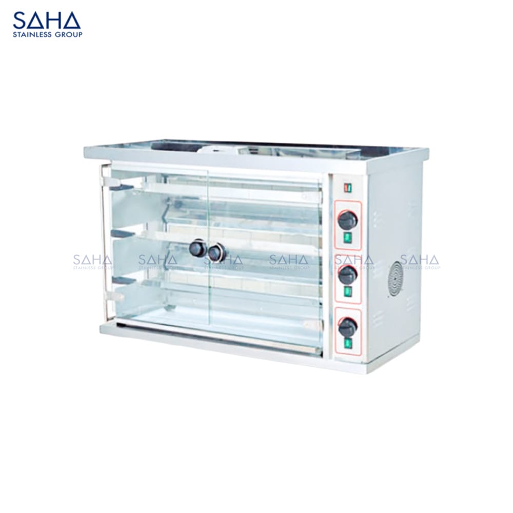 SAHA Gas Counter Top Chicken Rotisseries - 3 Layers Model SHRTS1CGL3 WEB SAHA – Gas Counter Top Chicken Rotisseries - 3 Layers – SHRTS1CGL3