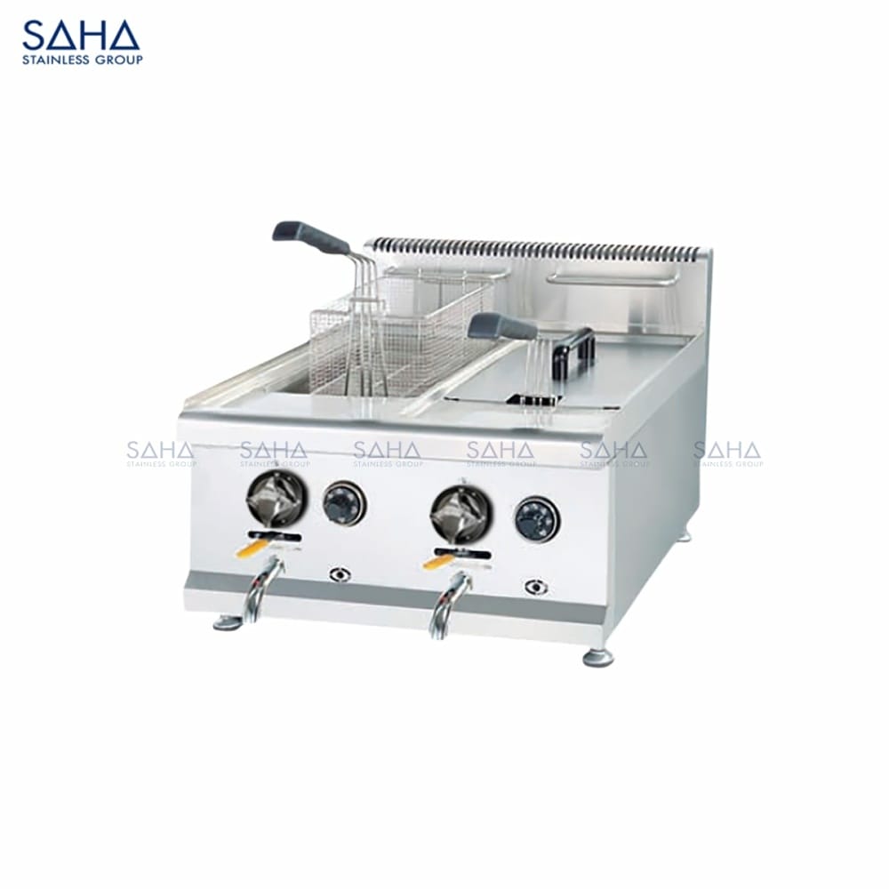 SAHA-Top-Gas-Fryer-2-Tanks-2-Baskets-1414-litres-Model-SHDFS3TGT2K-Web.jpg SAHA - Top Gas Fryer 2 Tanks & 2 Baskets 14+14 litres - SHDFS3TGT2K