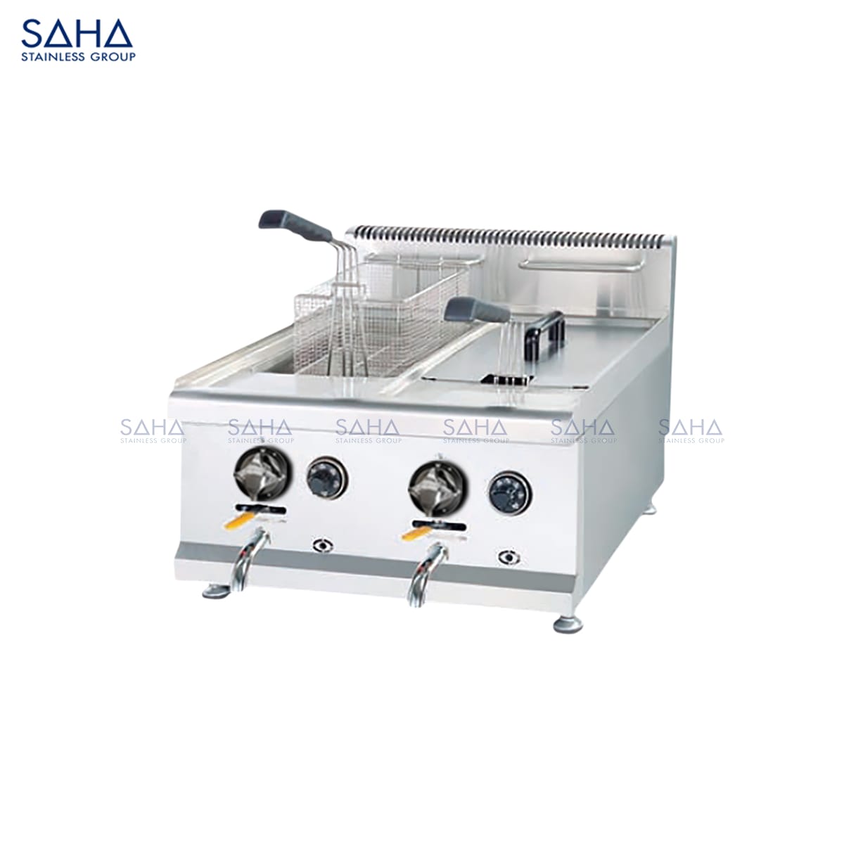 SAHA-Top-Gas-Fryer-2-Tanks-2-Baskets-1414-litres-Model-SHDFS3TGT2K-Web.jpg SAHA - Top Gas Fryer 2 Tanks & 2 Baskets 14+14 litres - SHDFS3TGT2K