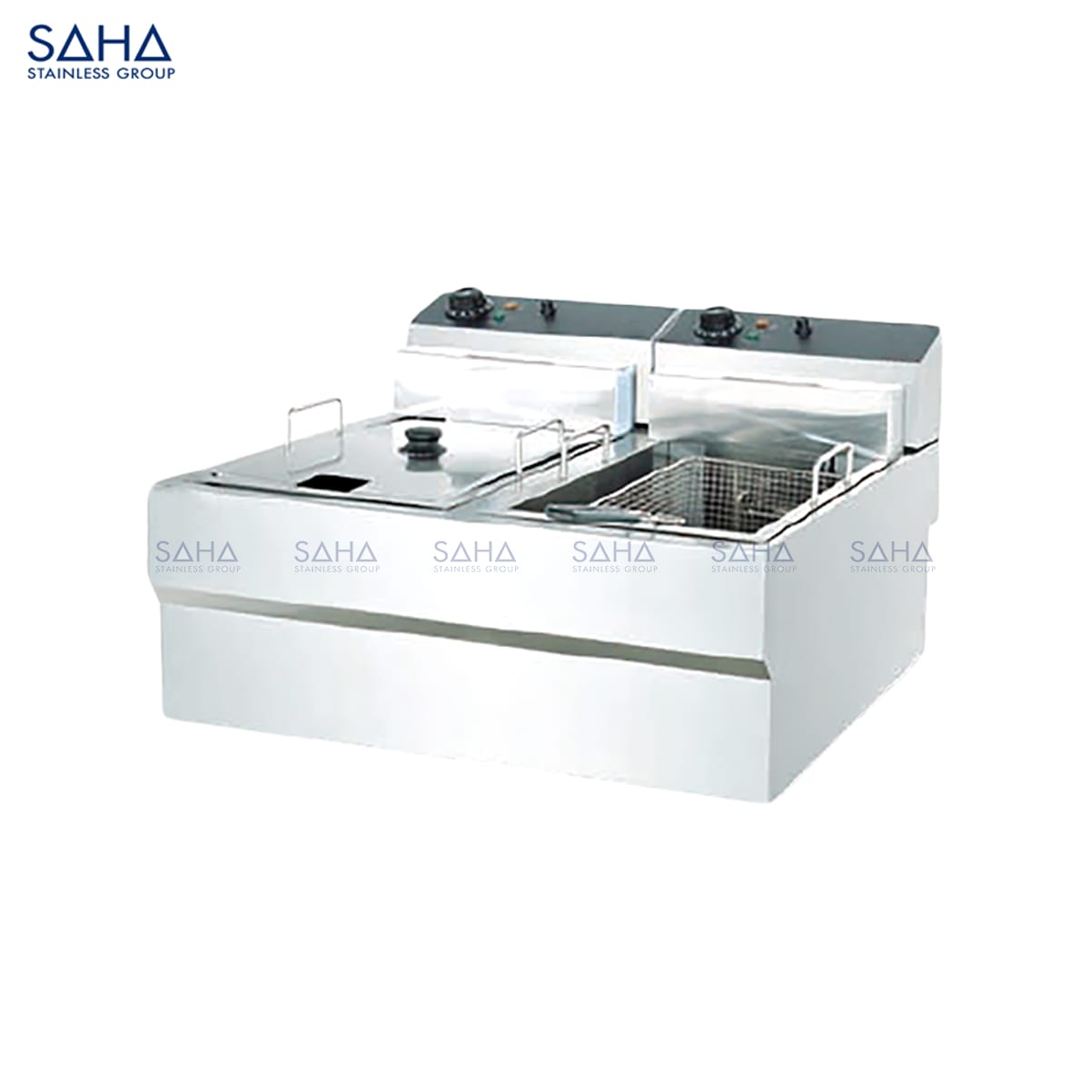 SHDFS3CET2L25.jpg SAHA - Electric Counter Top Fryer 2 Tank & 2 Basket 12.5 litres - SHDFS3CET2L25