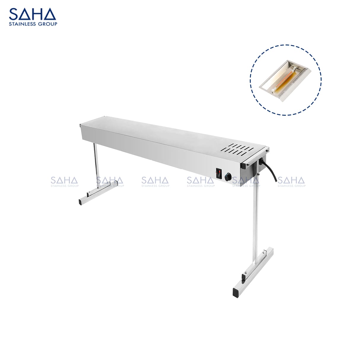 SAHA – Food Heat Lamp 120 Cm  with Light and T Leg - 1500 W – SHFHS3LL120T