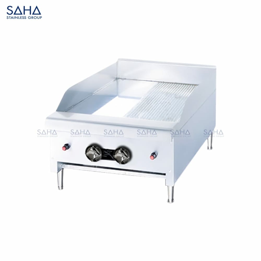SHGDS1CG60H.jpg SAHA – Gas Counter Top Griddle Smooth & Ribbed Plate (1/2) – SHGDS1CG60H
