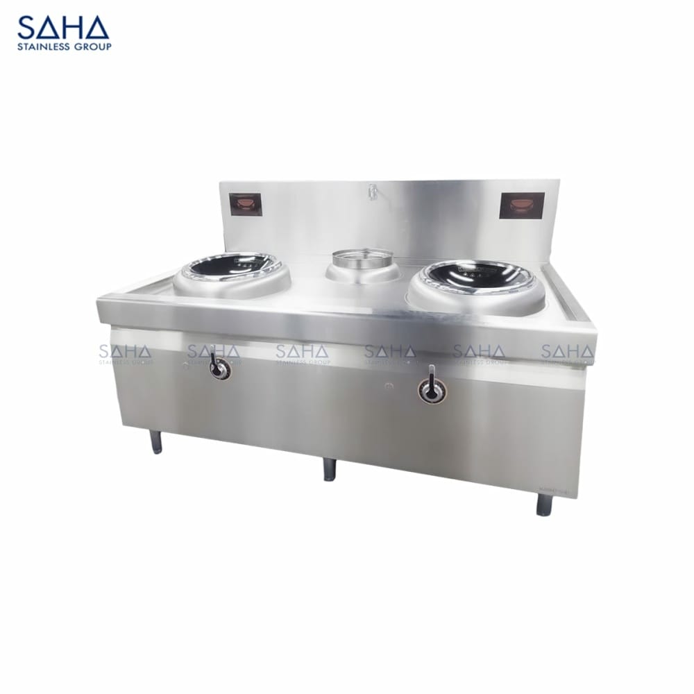 SHIWS1W2YCAM.jpg SAHA - Double Induction Chinese Wok Cooker (Wok 50 Cm) - 15x2 KW – SHIWS1W2YCAM