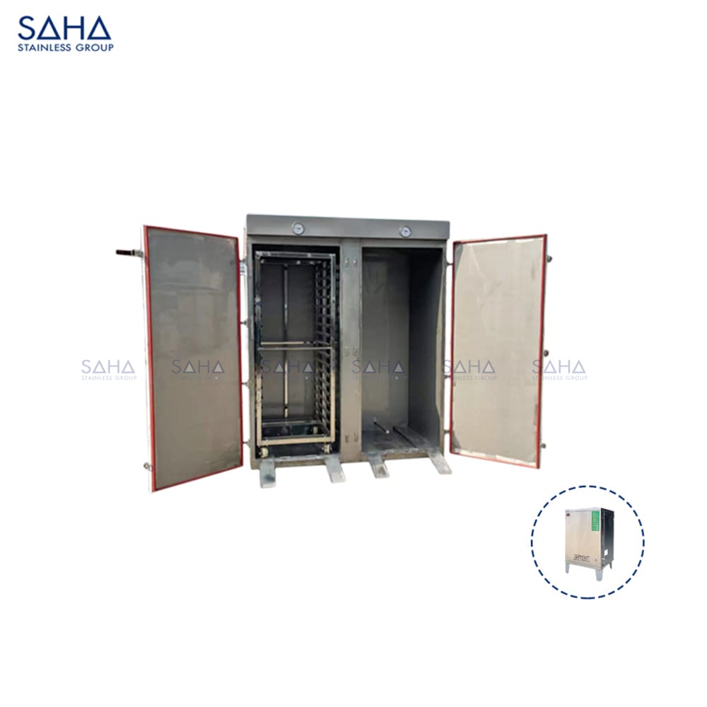 SHSCS2GRB72C SAHA - Roll-in Gas Two Doors Steamed Cabinet - 72 Trays (252 KG) w/ Electric Steam Controller Unit SHSCS2GRB72C