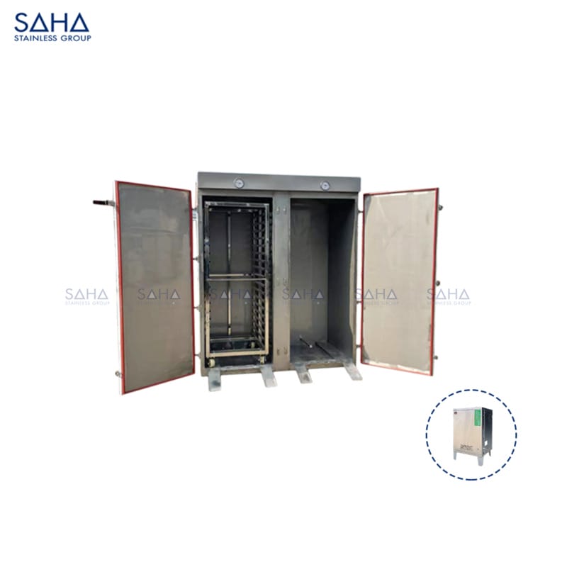 SHSCS2GRB72C SAHA - Roll-in Gas Two Doors Steamed Cabinet - 72 Trays (252 KG) w/ Electric Steam Controller Unit SHSCS2GRB72C