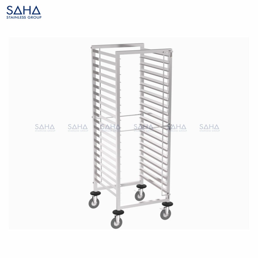 SHTL201-GN-Trolleyweb60.jpg SAHA - Tray Trolley With 2-side Tray Guard - SHTL201