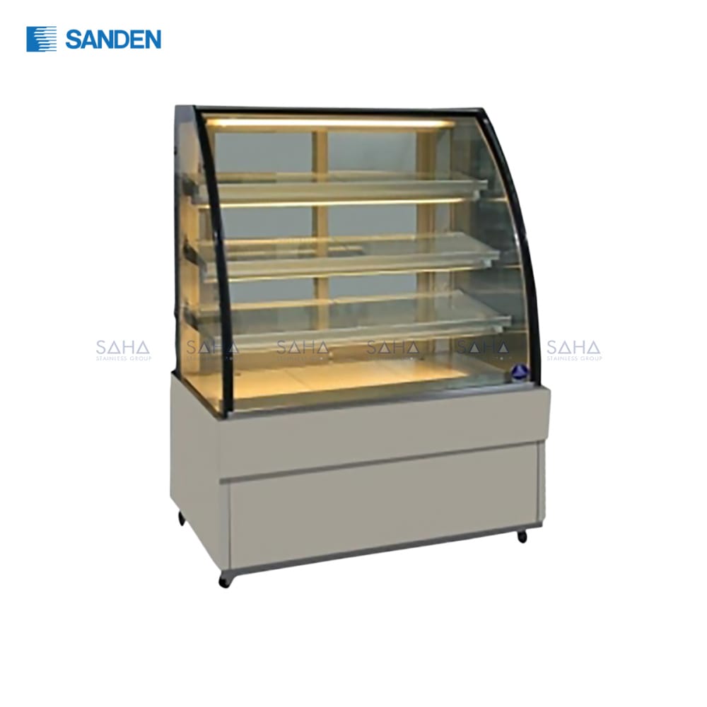 SKK-0707Z-1.jpg Sanden – Cake Showcase – Curved Glass 3 Shelfs - SKK-0707Z
