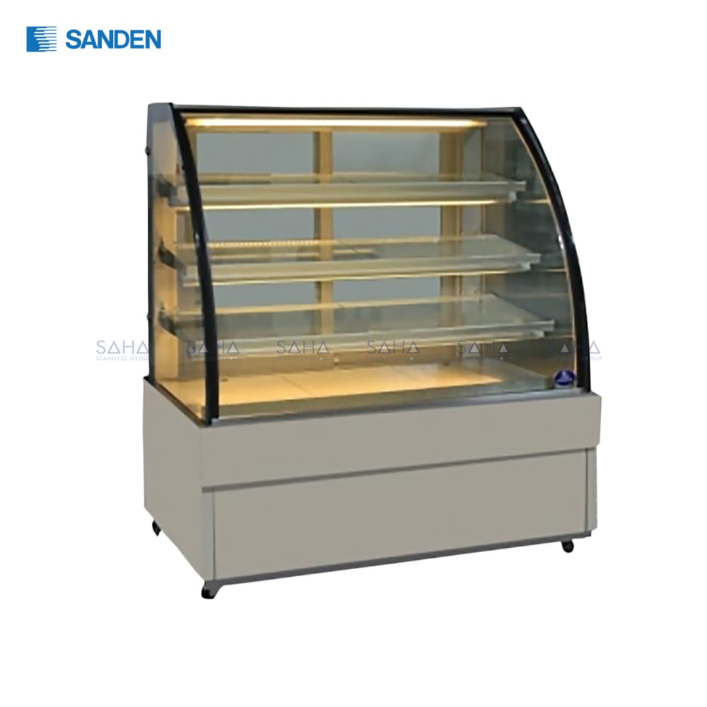 SKK-0907Z.jpg Sanden – Cake Showcase – Curved Glass 3 Shelfs - SKK-0907Z