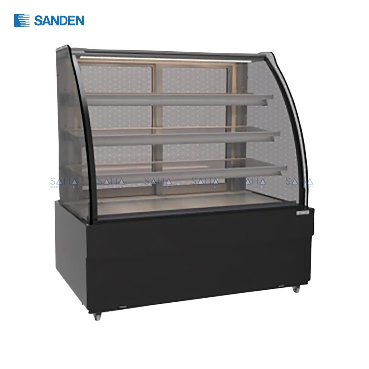 SKK-0917Z-1.jpg Sanden - Cake Showcase – Curved Glass 3 Shelfs – Black Color - SKK-0917Z