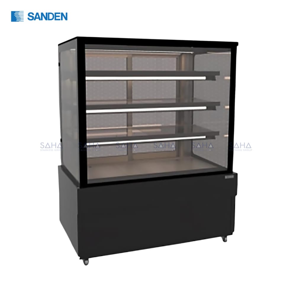 SKS-0917Z.jpg Sanden - Cake Showcase – Flat Glass 3 Shelfs – Black Color - SKS-0917Z