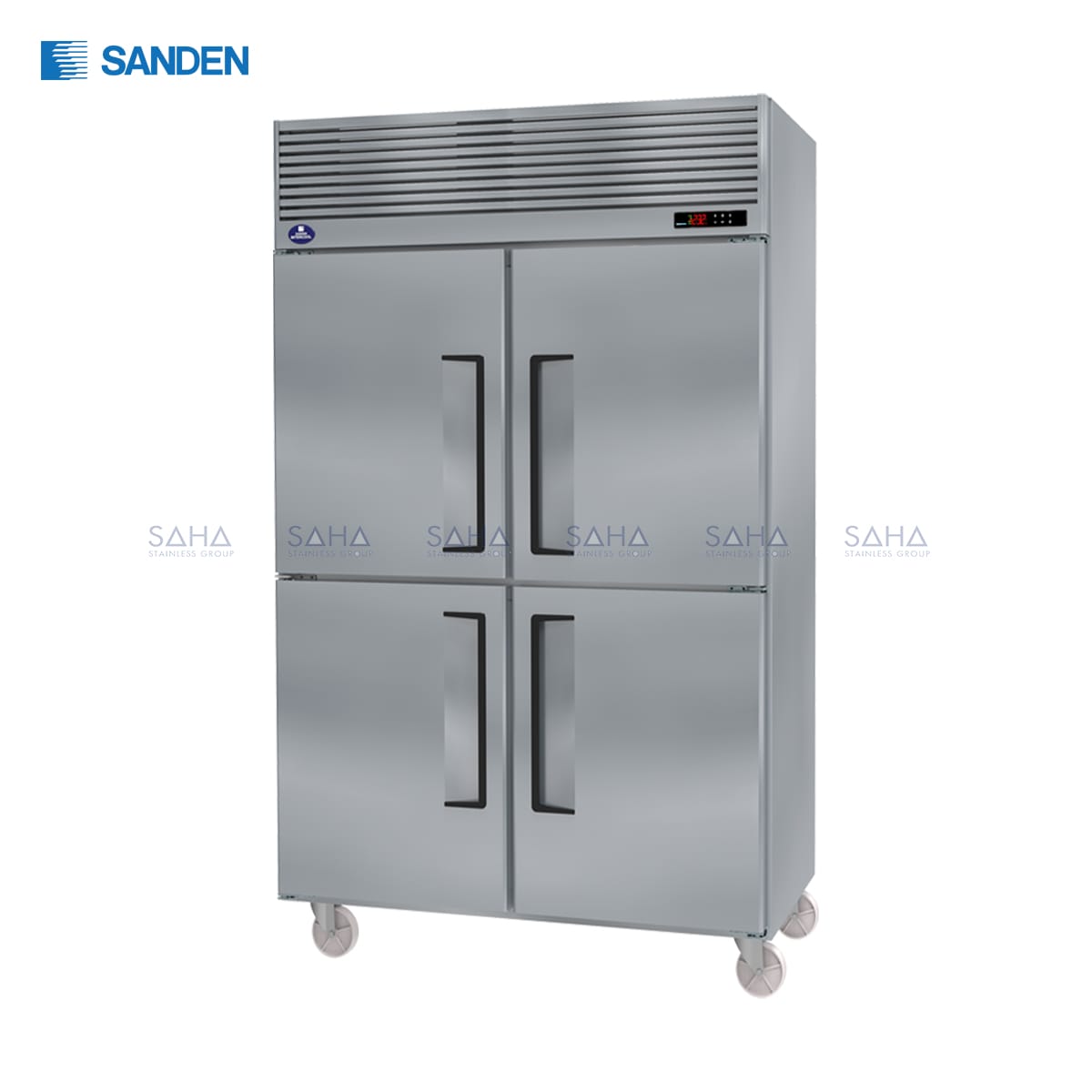 SRF2-1327-AS.jpg Sanden – 4 Doors - Reach-In Freezer - SRF2-1327-AS