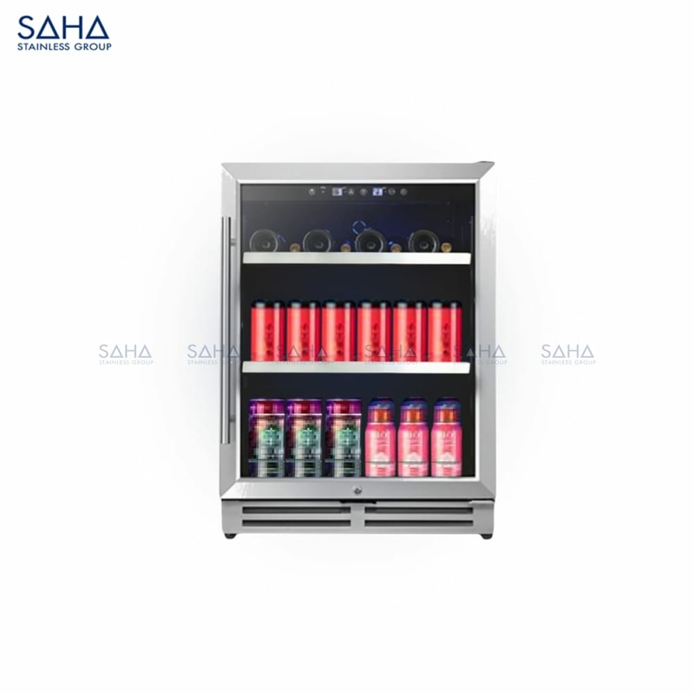Wine-and-Beverage-Chiller-Glass-Door-150L-Stainless-Frame-SHWIS1L15NBS-Web.jpg SAHA – Wine and Beverage Chiller Glass Door 150L - Stainless Frame – SHWIS1L15NBS