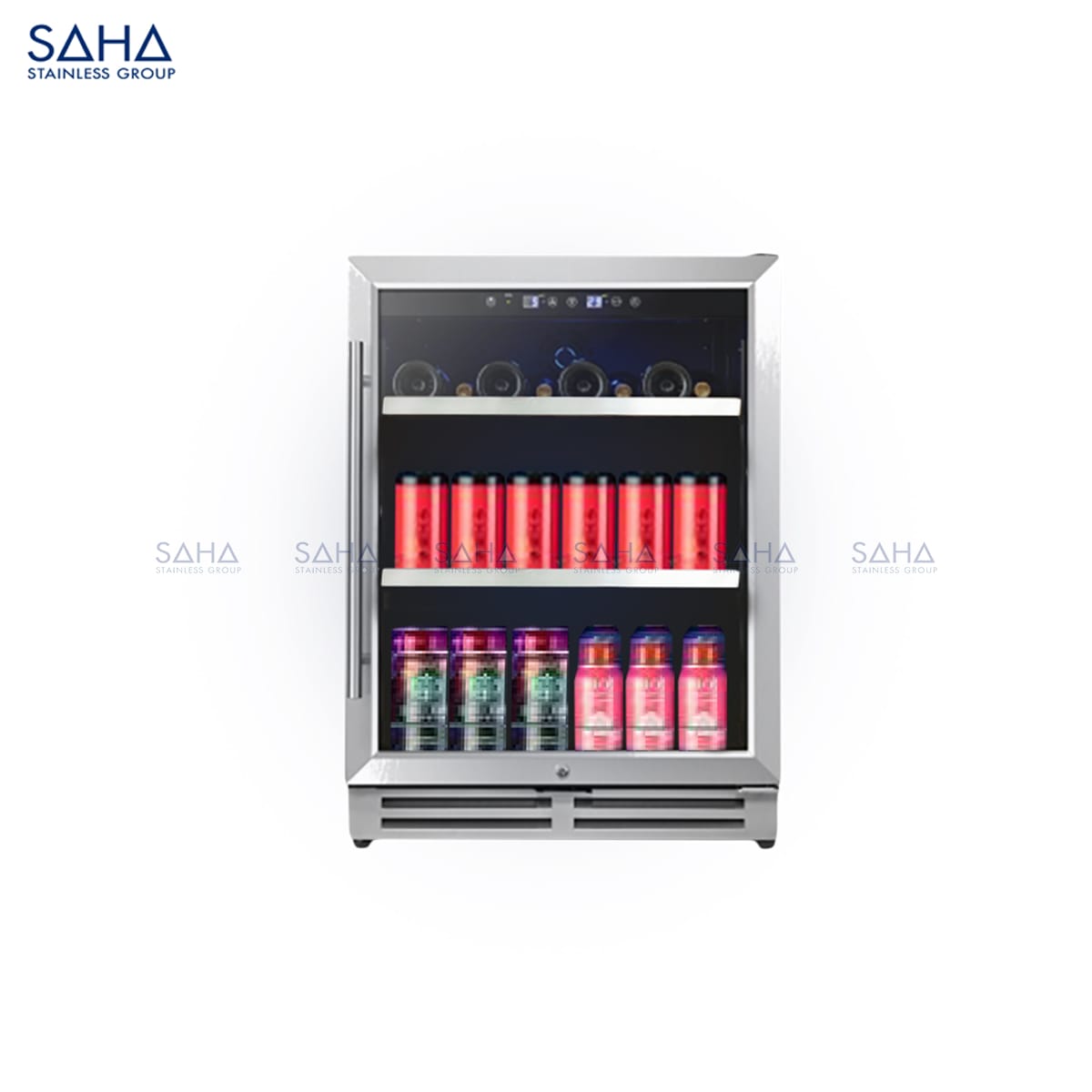 Wine-and-Beverage-Chiller-Glass-Door-150L-Stainless-Frame-SHWIS1L15NBS-Web.jpg SAHA – Wine and Beverage Chiller Glass Door 150L - Stainless Frame – SHWIS1L15NBS