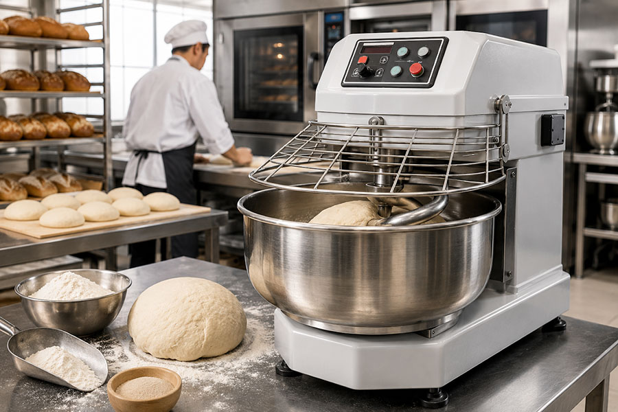 เครื่อง Spiral Mixer สำหรับร้านเบเกอรี่ผลิตโดว์ปริมาณมากในครัวอุตสาหกรรม